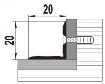 Порожек алюминиевый ПУ-05-1 (2700*20*20 мм)