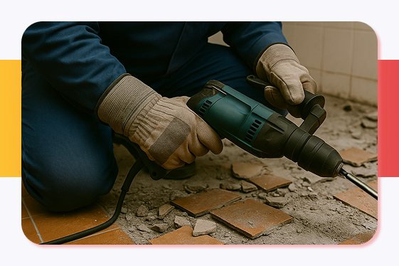 Демонтаж напольных покрытий